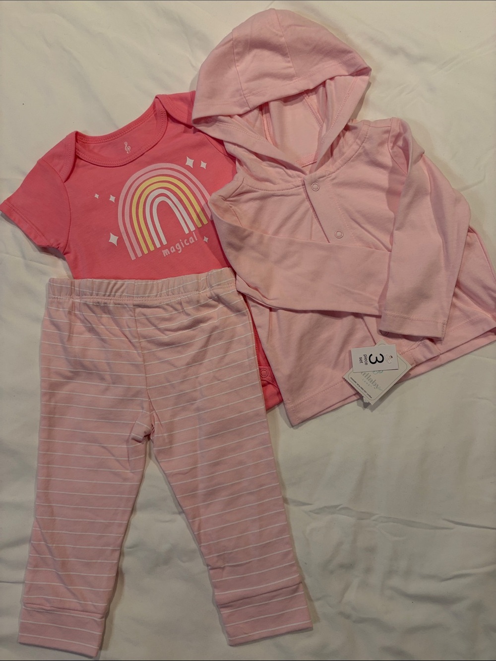 NWT Lullaby Lane Baby Girls Pink Rainbow Set 101, 102, 103